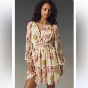 Maeve X Anthropologie Somerset Mini Long-Sleeve Dress Size Small